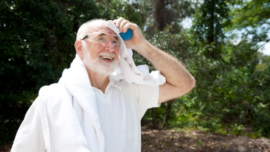 Older man with racquetball